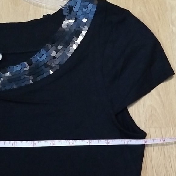 Suzy Shier black shirt with sequins XL - Picture 7 of 8